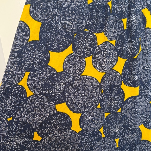 Boden Blue and Yellow Patterned V-Neck Midi Sixe US10 - Picture 3 of 12